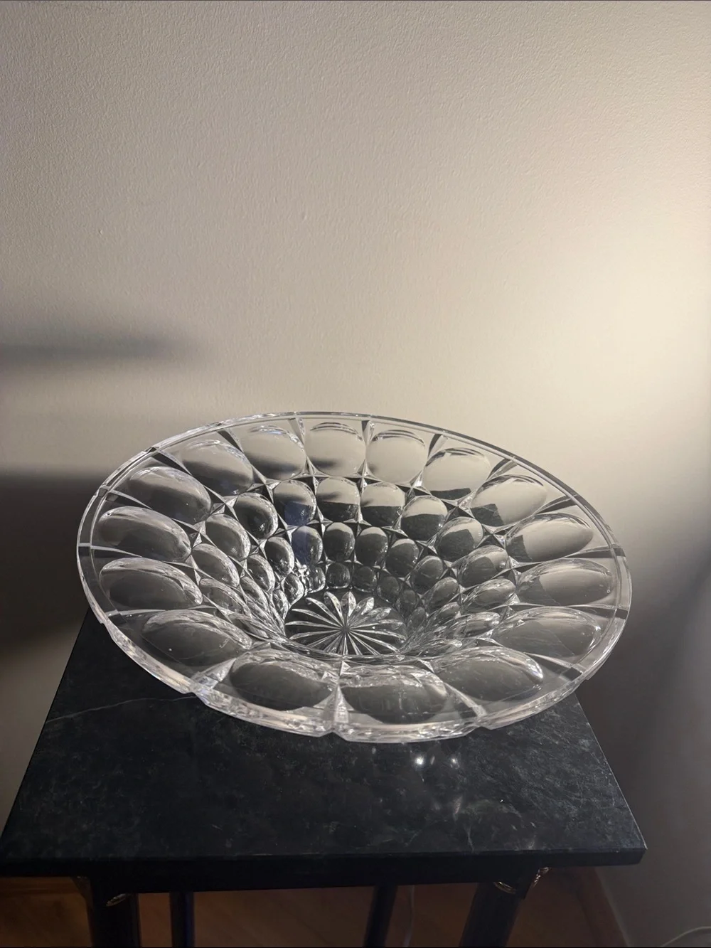Clear Glass Decorative Bowl - Transparent Home Dining Centerpiece